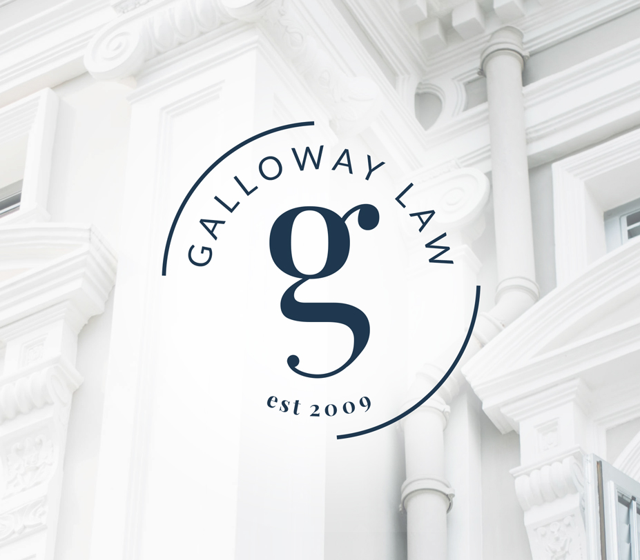 modern navy monogram logo design for Columbus, OH law firm, Galloway Law
