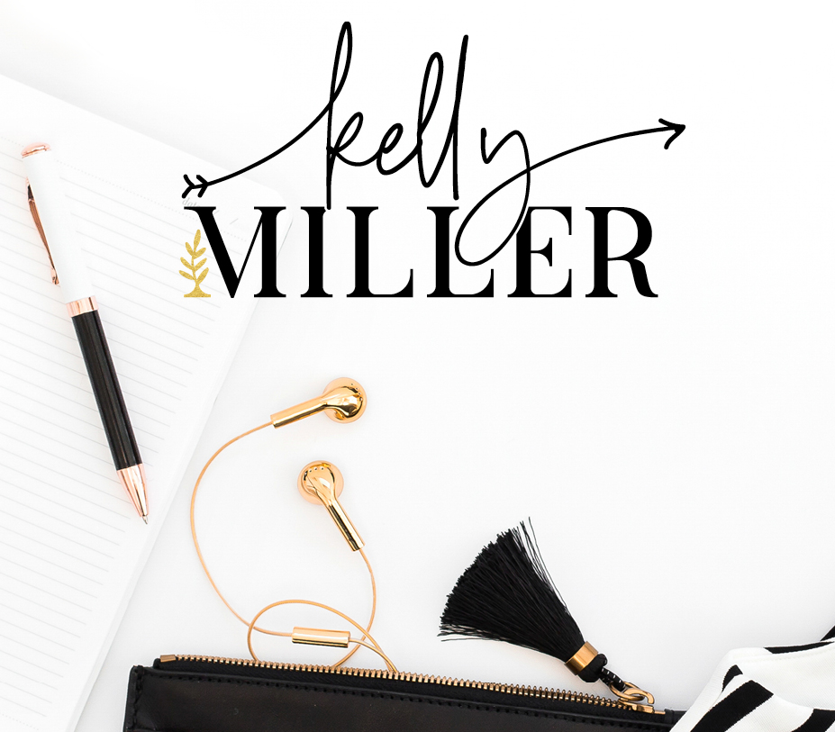 Modern black & gold logo design for female business coach, Kelly Miller